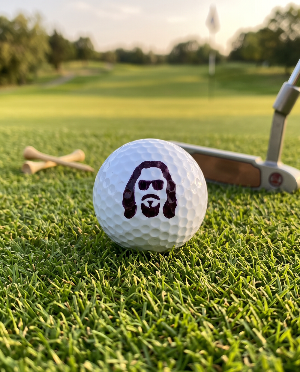 Dude golf ball stencil - AI generated lifestyle image