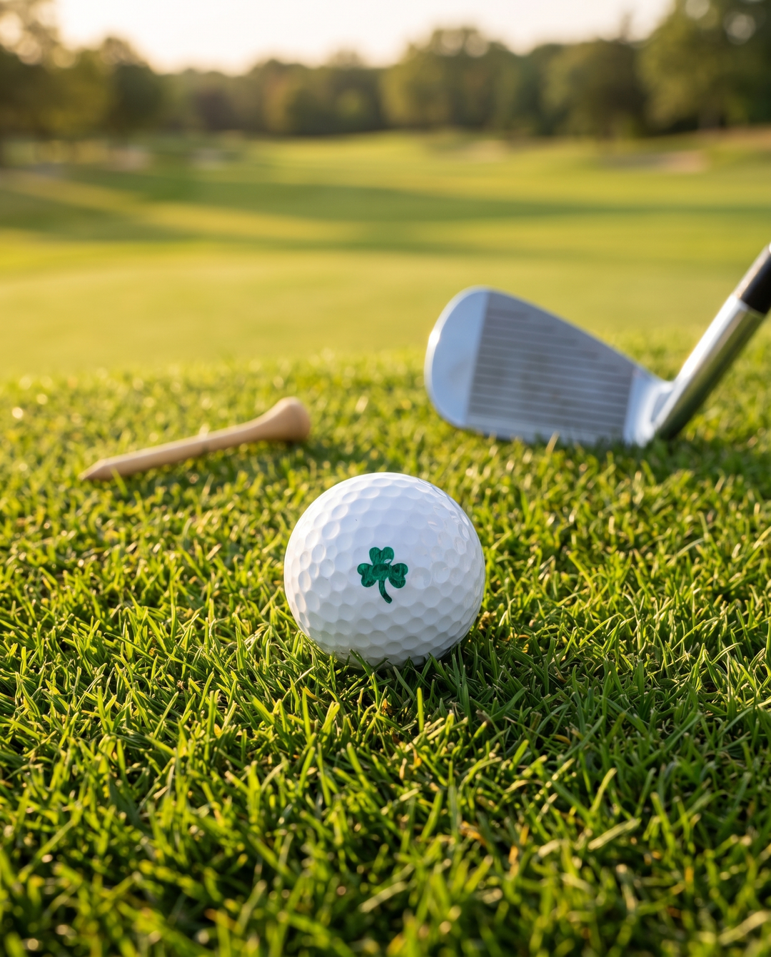 Shamrock golf ball stencil - AI generated lifestyle image