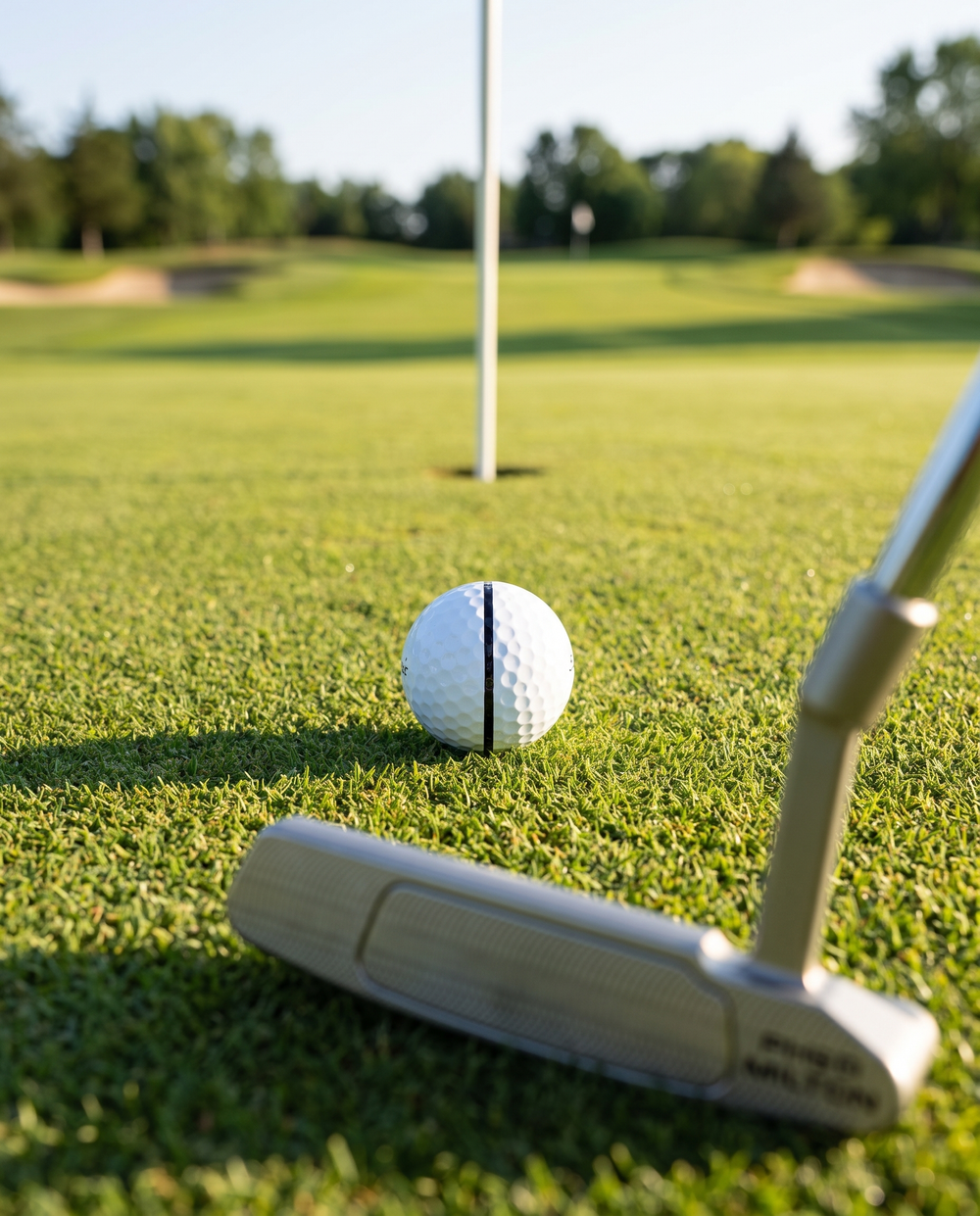 Tour Line golf ball stencil - AI generated lifestyle image