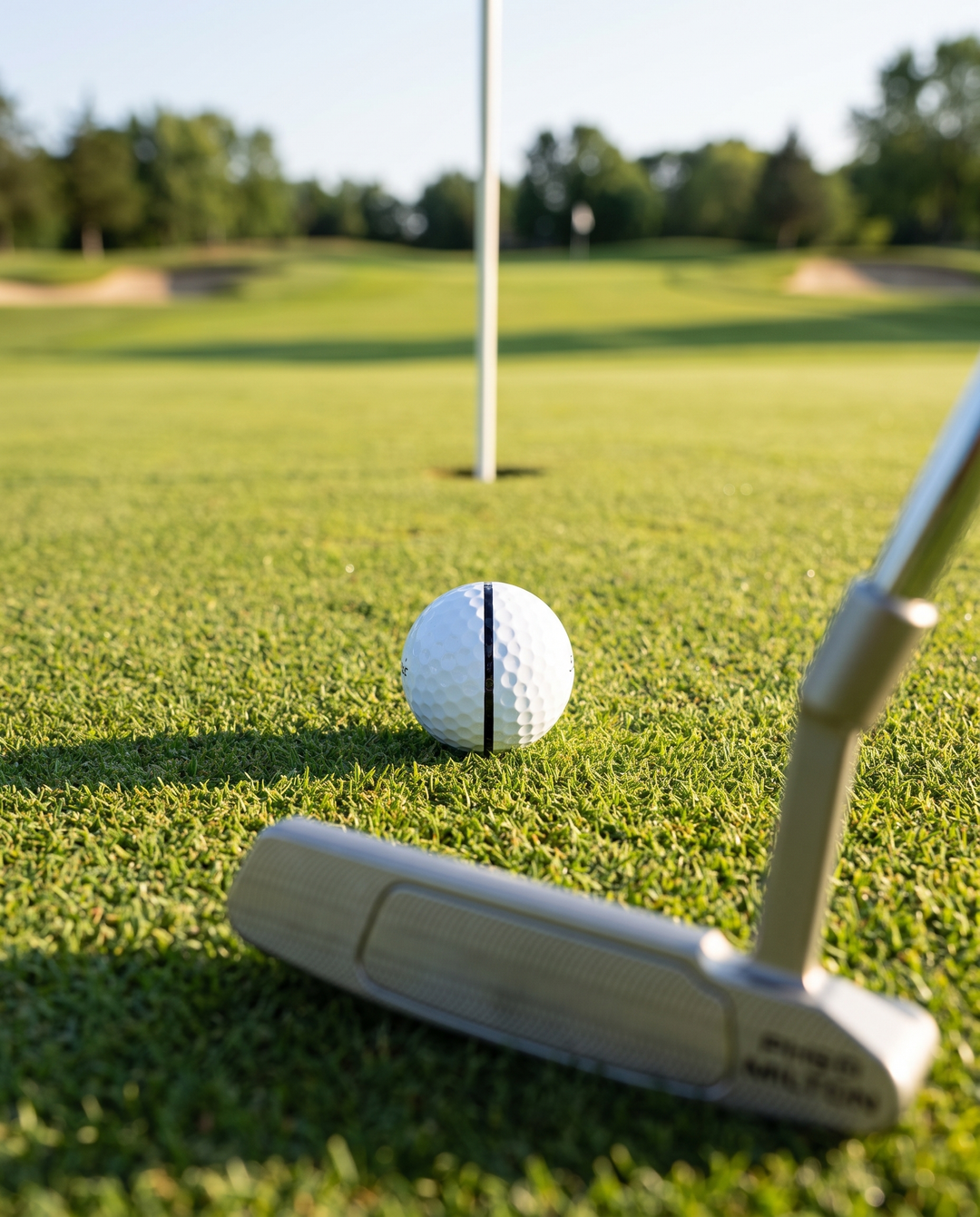 Tour Line golf ball stencil - AI generated lifestyle image